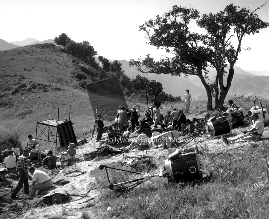 20th Century Fox 1955 Fox Hills back lot filming Love is a Many Splendord Thing with Jennifer Jones wm.jpg